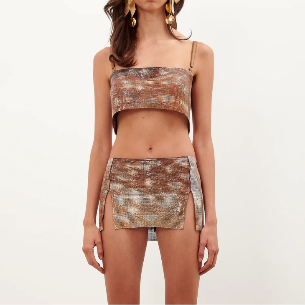 Poster Girl Top Gracie Chainmail Crop‎ Sz M